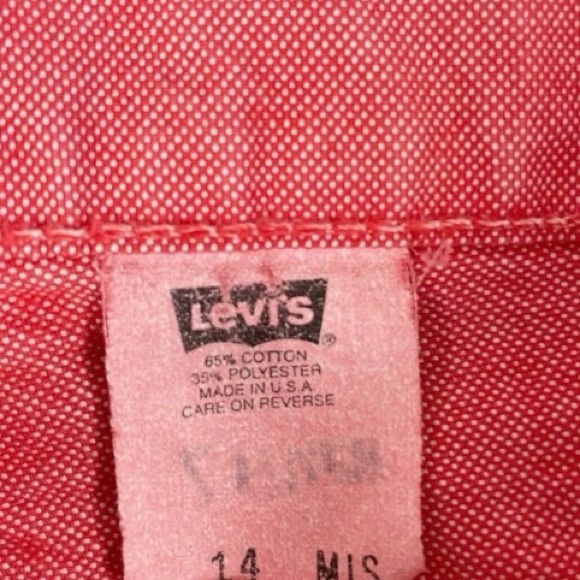 Levis Womens Vintage Crop Straight leg Jeans Red 14 Denim USA - Picture 8 of 12